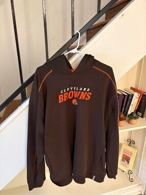 Reebok Cleveland Browns Hoodie XL Brown Orange NFL Pullover